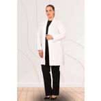 Ferace Blazer Buyuk Beden Kadin Ceket Tesettur Ceket Blazer Ekru