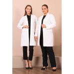 FERACE Blazer Buyuk Beden Kadin Ceket Tesettur Giyim Blazer Ceket - 40 - Ekru