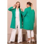 FERACE Blazer Buyuk Beden Kadin Ceket Tesettur Giyim Blazer Ceket - 50 - Yeşil