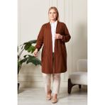 FERACE Kadin Ottoman Cepli Çelik Buyuk Beden Hırka - 7XL - Kahverengi