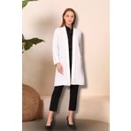 Ferace Kadin Tesettur Ceket Blazer Ceket Tesettur Blazer Kadin Ekru