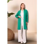 Ferace Kadin Tesettur Ceket Blazer Ceket Tesettur Blazer Kadin Yeşil