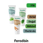 Feradisin 3 Adet Doğal Diş Macunu Nane - Misvak - Aloevera - 90grx3 - Gimdes Helal Sertifikalı