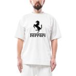 Ferari Logo Oversize Beyaz Tişört