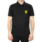 Ferari Logo Polo Yaka Siyah Tişört - M