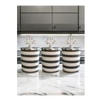 ferayhome Baharatlık 3 lü Set Kahve Köşesi Klasik Zebra Gri 750 ml Hacimli GÜMÜŞ Mercan - Feray Home