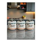 ferayhome Büyük Boy Kahve Köşesi Seti Oval Baharatlık 1400 ml (Çay,Kahve,Şeker) Turuncu Herm At GÜMÜŞ