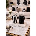 ferayhome Dekoratif Obje 2 li Şah Küp Siyah Dik Çizgi Şah Siyah Şah Dal Zamak GÜMÜŞ - Feray Home