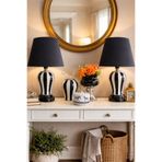 ferayhome Salon Seti Abajur Aydınlatma Siyah Dik Çizgi ve Dekoratif Obje Zebra At GÜMÜŞ - Feray Home