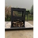 FERBA ISLAND Orta Şömine Soba, Metal, Odunlu, FIREPLACE, Şömine, 4 Tarafı Camlı, Çok Renkli Alev, Özel Tasarım