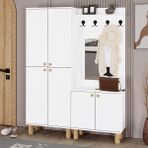 Ferda-1-3 Bohem Ayaklı Aynalı Vestiyer Portmanto Ayakkabılık FRD01 - Montajsız