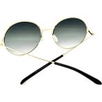 Ferfarini Yuvarlak Model, UV400 Camlar, Unisex Güneş Gözlüğü - Altın - Yeşil
