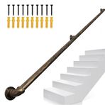 Ferforje Merdiven il Kiti 13ft/400cm Korkuluk Güvenlik Desteği için Duvar Konsolları ile Metal Ayak Rayı Merdivenler için 200kg Kapasite