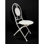Ferforje Metal Açılır Katlanır Sandalye Bahçe Balkon Mutfak Sandalyesi Beyaz 1 Adet - 40x40x90cm