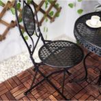 Ferforje Metal Açılır Katlanır Sandalye Bahçe Balkon Mutfak Sandalyesi Siyah 1 Adet - 40x40x90cm