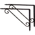 Ferforje Raf Altı Metal L Ayak - 15x12 Cm (2 Adet) Bakır