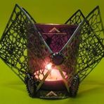 Ferforje taş işlemeli antik metal tea light mumluk