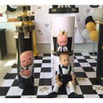 Feri Atölye Patron Bebek Erkek Bebek Salopet Takımı - 6 - 9 Ay - Siyah