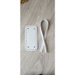 Feriha Hobi Deri Örgü Çanta Tabanı (25*12) ve Dikmeli Askı (70CM) - Beyaz