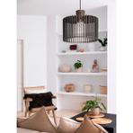 Ferisa Home Ahşap Vintage Rustik Banyo Mutfak Salon Avizesi - 1 - Siyah