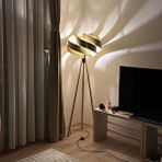 Ferisa Home Bohem Modern Sarmal Lambader Ahşap Görünümlü Dekoratif Ayaklı Lamba Salon Tv Ünitesi Yanı Lambader Krem