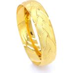 Ferizz Altın Kaplama Örgü Model Bilezik 1.5 cm - ÇAP 6,6 CM
