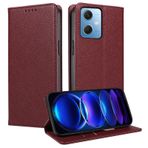 FERLAN Xiaomi Redmi Note 12 5G için kılıf, koruyucu kılıf [liçi derisi][kart bölmesi][mıknatıs][dik durma fonksiyonu][RFID kilidi], Xiaomi Redmi Note 12 5G ile uyumlu cep telefonu kılıfı, şarap