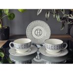 Fermato Honey Gri 12 Parça Çay Fincanı - Renkli