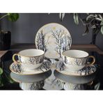 Fermato Sarı Kar 2 Kişilik Çay Fincanı - Renkli