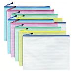 Fermuar cüzdanı Örgü Fermuarlı Dosya Çantası 10 adet Çok Renkli Plastik Okul Ofis Seyahati için(10PCS-Colour mixture)