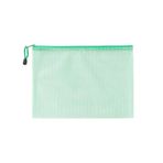 Fermuar cüzdanı Örgü Fermuarlı Dosya Çantası Plastik Belge Kılıfı Çok Renkli Çoklu Boyutlar(Green,A5 (23.5CMX17CM))