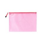 Fermuar cüzdanı Örgü Fermuarlı Dosya Çantası Plastik Belge Kılıfı Çok Renkli Çoklu Boyutlar(Red,A5 (23.5CMX17CM))