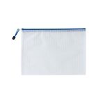 Fermuar cüzdanı Örgü Fermuarlı Dosya Çantası Plastik Belge Kılıfı Çok Renkli Çoklu Boyutlar(White,A5 (23.5CMX17CM))