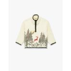 Fermuar Detaylı Uzun Kollu Dik Yaka Polar Yılbaşı Sweatshirt