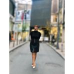 Fermuarlı Deri Mini Etek - Siyah - 2XL