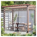 Fermuarlı Dış Mekan Perdeleri,0.5mm Ağır Hizmet Tipi PVC Şeffaf Su Geçirmez Branda Yan Paneller,Bölme Perdeleri,Pergola Veranda Gazebo Balkon Hava Koşullarına Dayanıklı(H2xW1.5m/H6.5xW4.9ft)