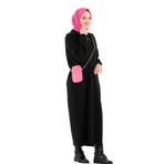 Fermuarlı Kamyoncu Yaka Triko Elbise-siyah