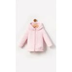 Fermuarlı Kapüşonlu Bebek Peluş Welsoft Kışlık Hırka-Pembe | 1 Yaş