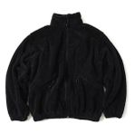Fermuarlı Peluş Ceket - Siyah - XL