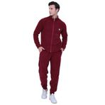 Fermuarlı Polar Erkek Eşofman Takımı (Bordo, XXL)