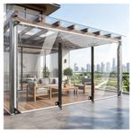 Fermuarlı Şeffaf Branda ve Güçlendirilmiş Kuşgözü - Dış Mekan Yağmur Kapakları, Pergola, Balkon, Sera, Depolama için Ağır Hizmet Tipi PVC Su Geçirmez Levha(H2xW4m/H6.5xW13.1ft)
