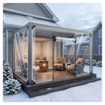 Fermuarlı Şeffaf Su Geçirmez Tarp ， Fermuarlı Su Geçirmez Dış Mekan Şeffaf Perde ， Gazebo Pergola Veranda Sundurma Carport Şeffaf Yan Paneller ， Fermuarlı PVC Branda(H1.6xW1.8m/H5.2xW5.9ft)