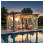 Fermuarlı Şeffaf Su Geçirmez Tarp , Grometli şeffaf brandalar , Dış Mekan PVC Branda Perdeler , Vinil Şeffaf Tarp Perdeler , Branda su geçirmez ağır hizmet tipi(H2.2xW3.5m/H7.2xW11.4ft)