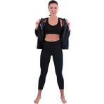 Fermuarlı Uzun Kollu Termal Sauna Tayt Takım Terletici (Atlet Dahil Değil) - 6XL - Siyah - Gri