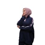 Fermuarlı Yaka Kadın Tesettür Eşofman Takımı, Kadın İki Parça Eşofman (Lacivert, L/XL)
