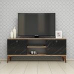 Ferniso Mobilya 120 cm Tv Ünitesi Çam-Mermer Desen - Gri