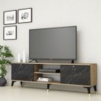 Ferniso Mobilya 160 cm Tv Ünitesi Çam-Mermer Desen - Abanoz - Antrasit