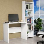 Ferniso Mobilya Çalışma Masası+5 Bölmeli Kitaplık Beyaz - 95*35*45