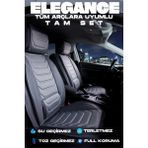 Ferno Full Ortopedik Tüm Araçlara Uyumlu Terletmez Elegance Serisi Deri Oto Koltuk Kılıfı 5li Takım Set - Füme