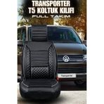 Ferno Transporter Uyumlu Premium Serisi Deri Ortopedik Oto Koltuk Kılıfı 5li Tam Takım Set - TRANSPORTER ÖN 2+1 - Beyaz